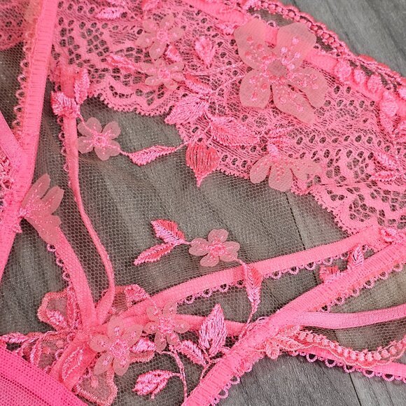 NWT Honey Birdette Sabrina Candy Pink Thong Size XL - Picture 4 of 6
